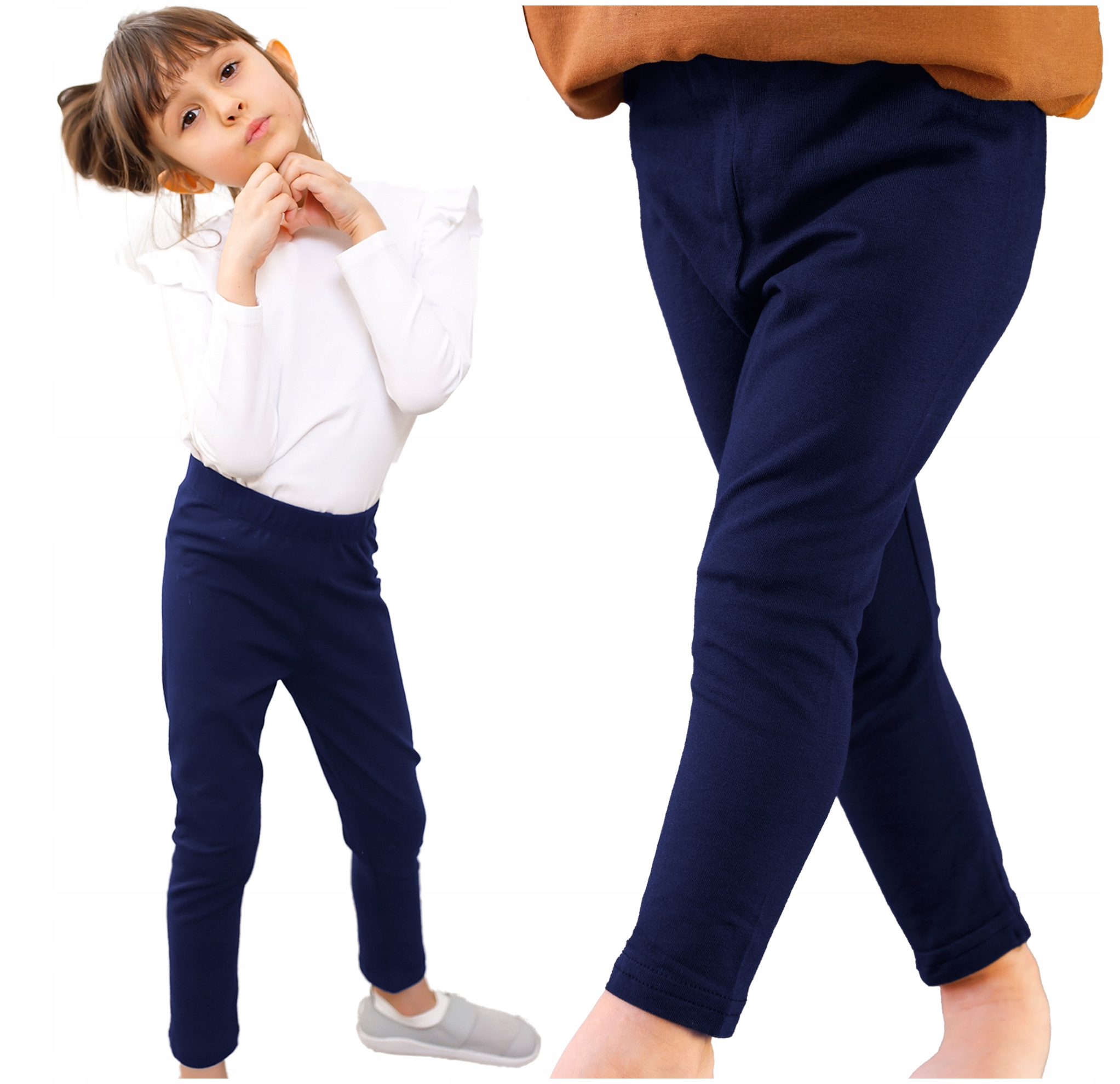 

Legginsy getry bawełniane 128 Granatowe Baya