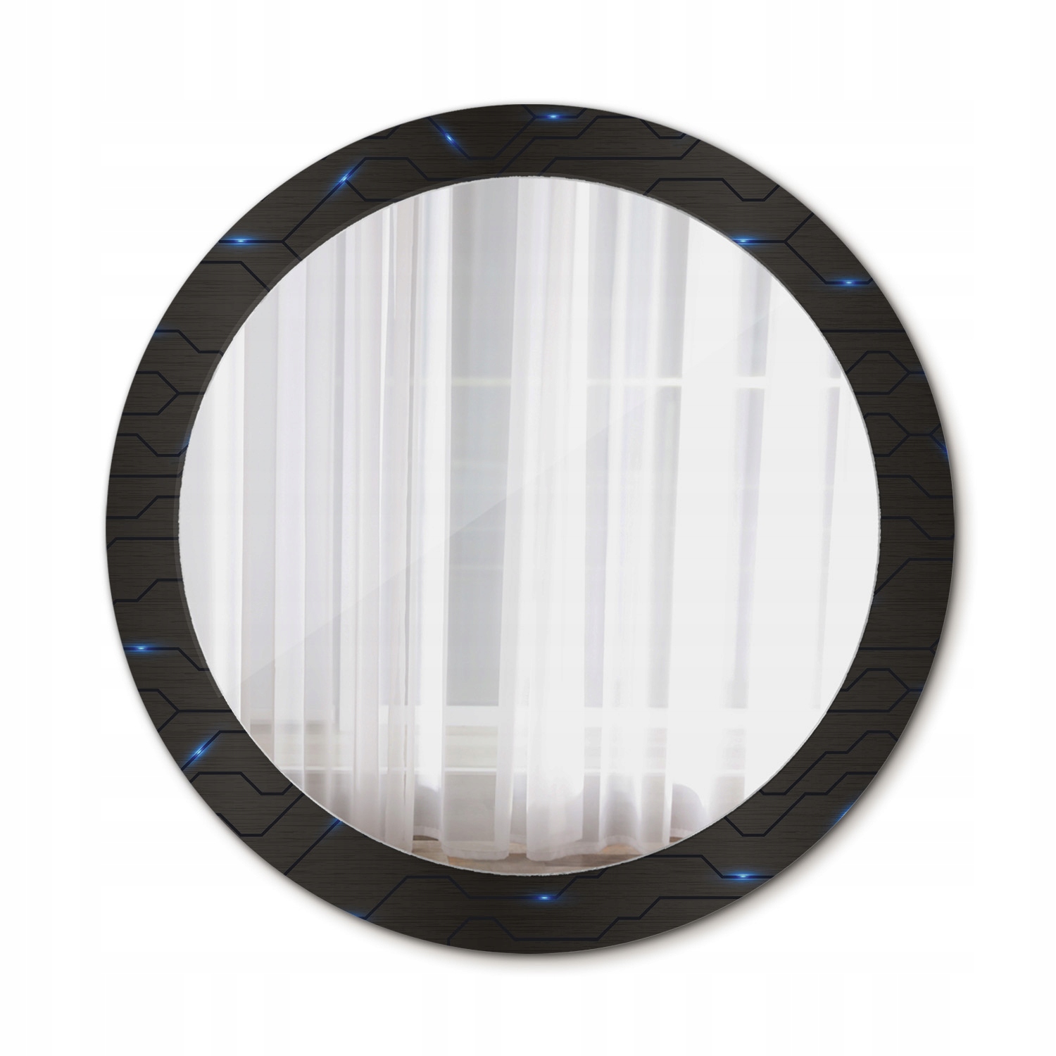 Okrúhle zrkadlo Futuristická abstrakcia 80 cm