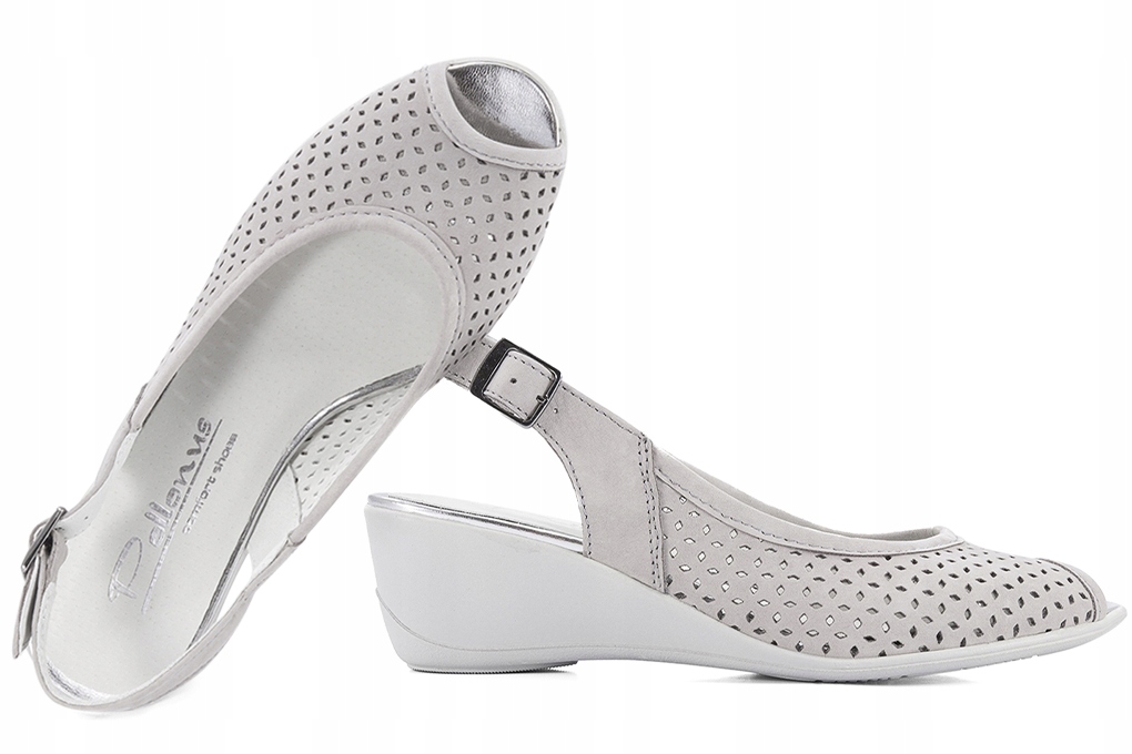 Pollonus 1059 Dámské Ažurové Sandály Koturn Kůže