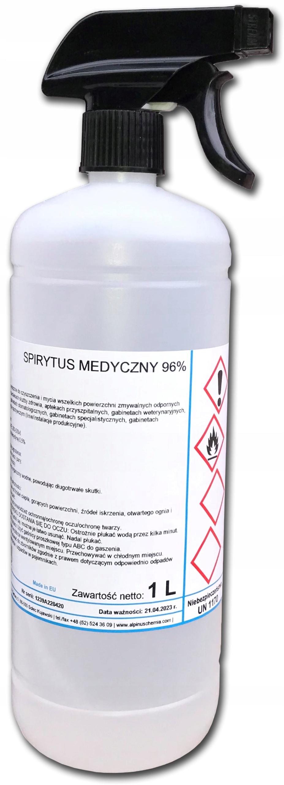 

Spirytus medyczny 1L 96% do mycia powierzchni