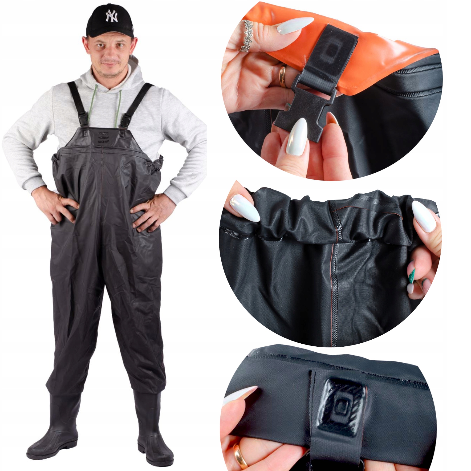 SPODNIE WĘDKARSKIE WODERY SPODNIOBUTY R.45 SZELKI Rozmiar 45