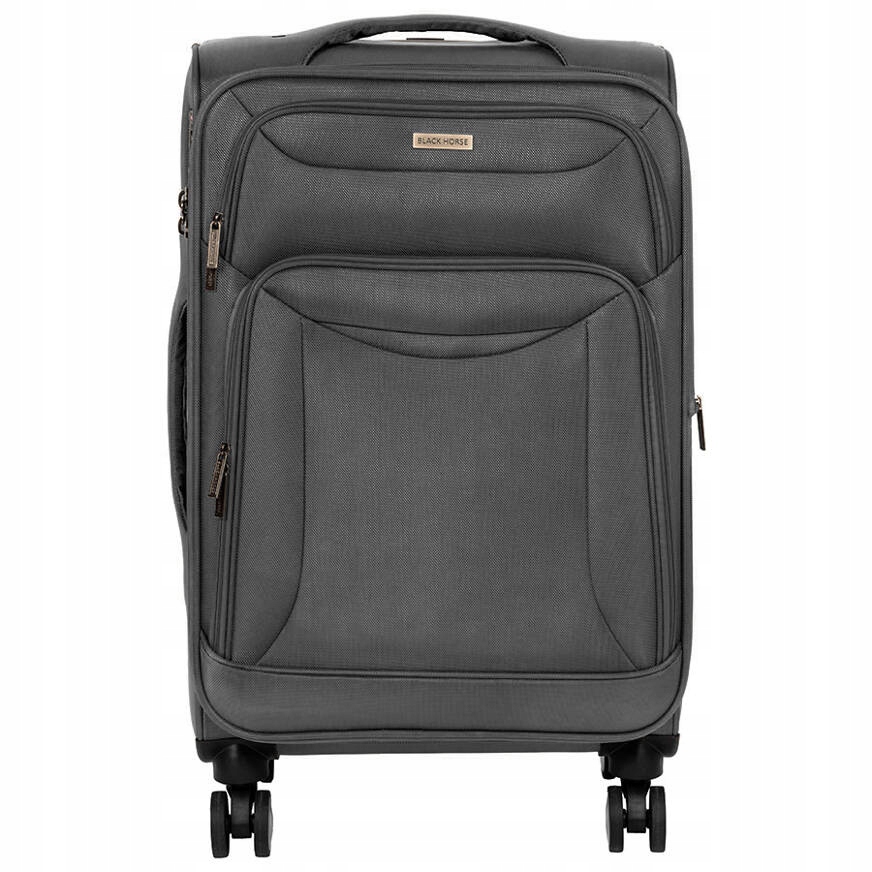 BLACK HORSE WALIZKA NA KÓŁKACH ŚREDNIA SZARA TELESKOPOWA RĄCZKA Marka inna