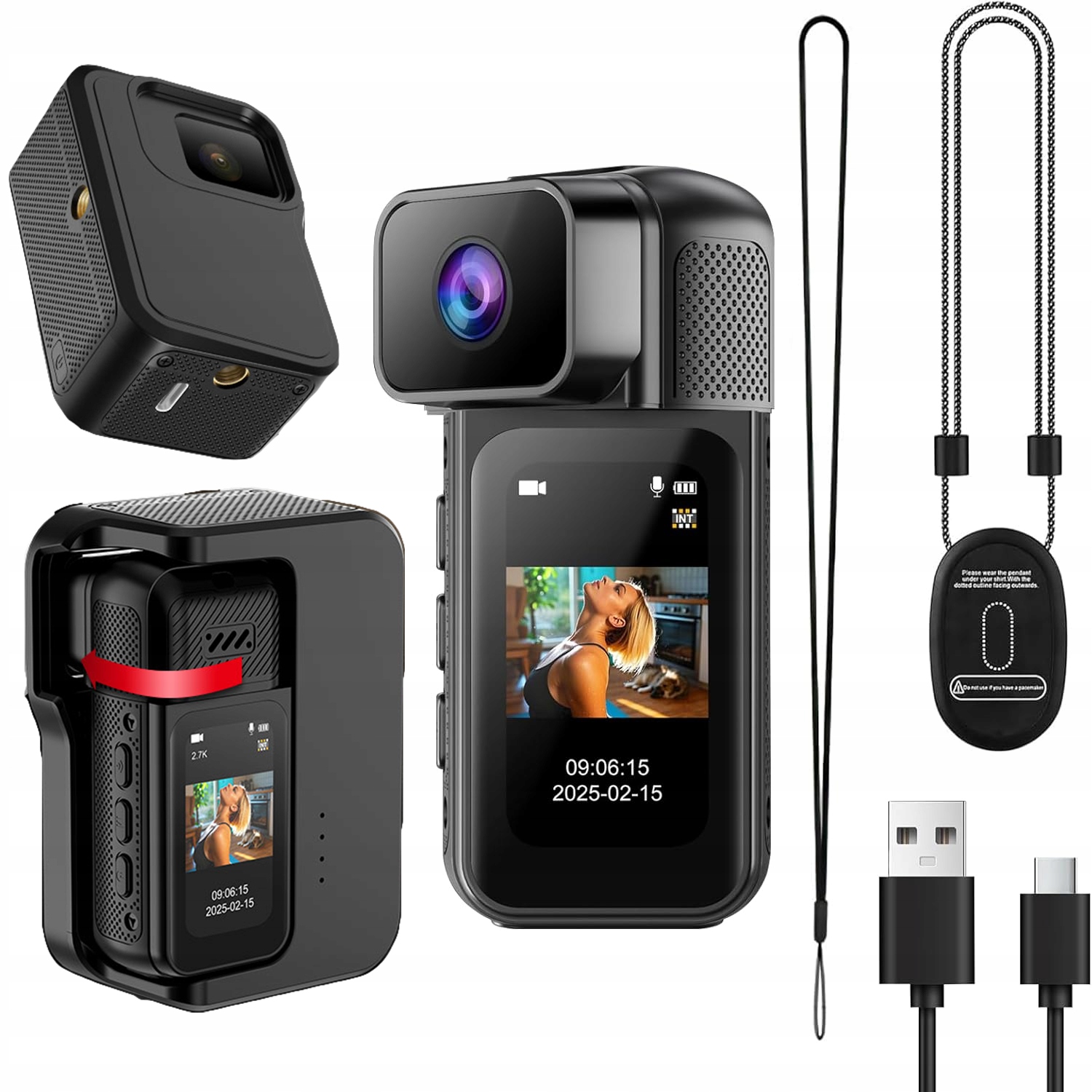 Sportovní kamera 2.7K mini magnetická WiFi úhel 170°