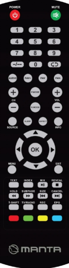 Pilot uniwersalny DO TV MANTA LED3204 czarny