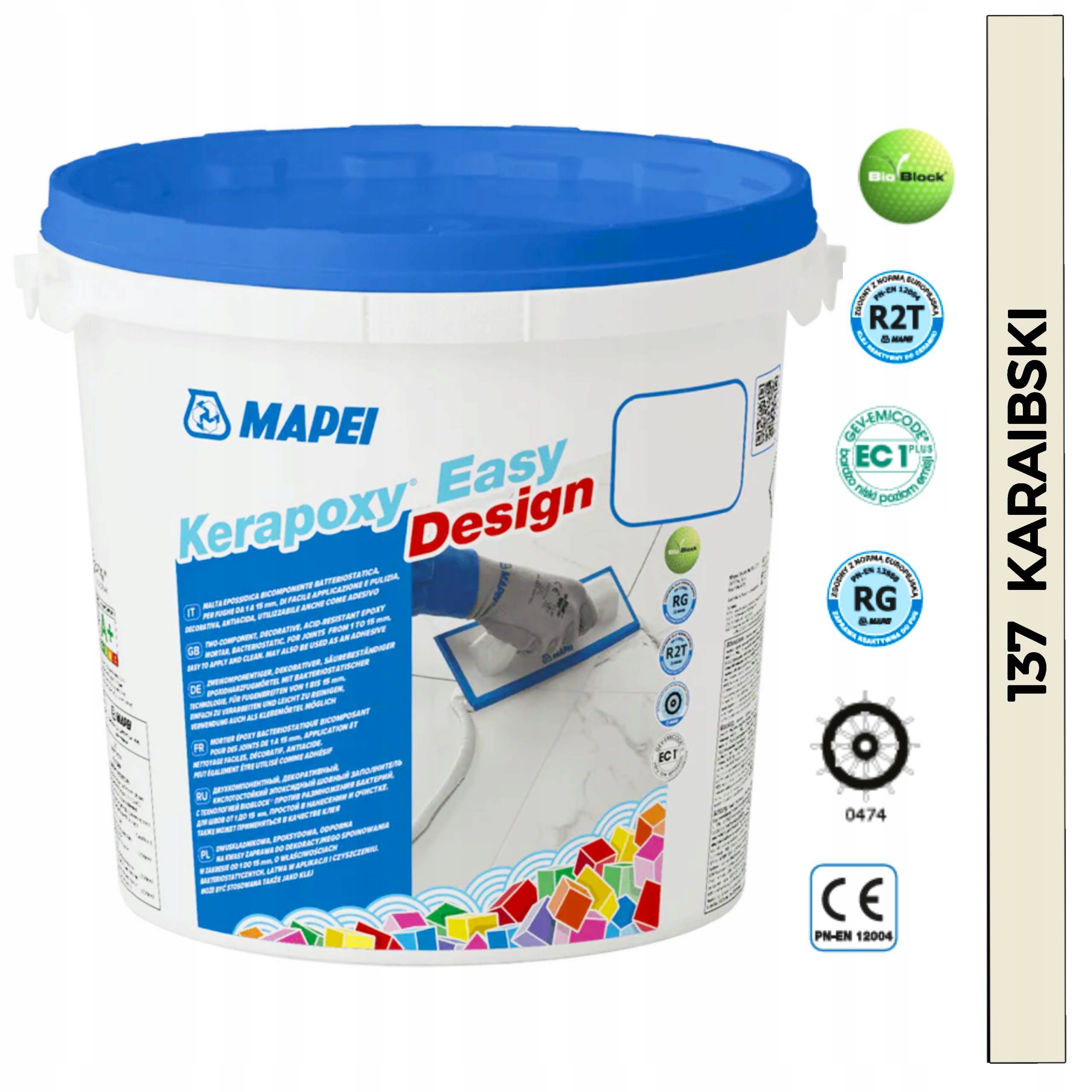 Epoxidová spárovací hmota Mapei kyselinovzdorná Kerapoxy Easy Design 3 kg 137 karibská