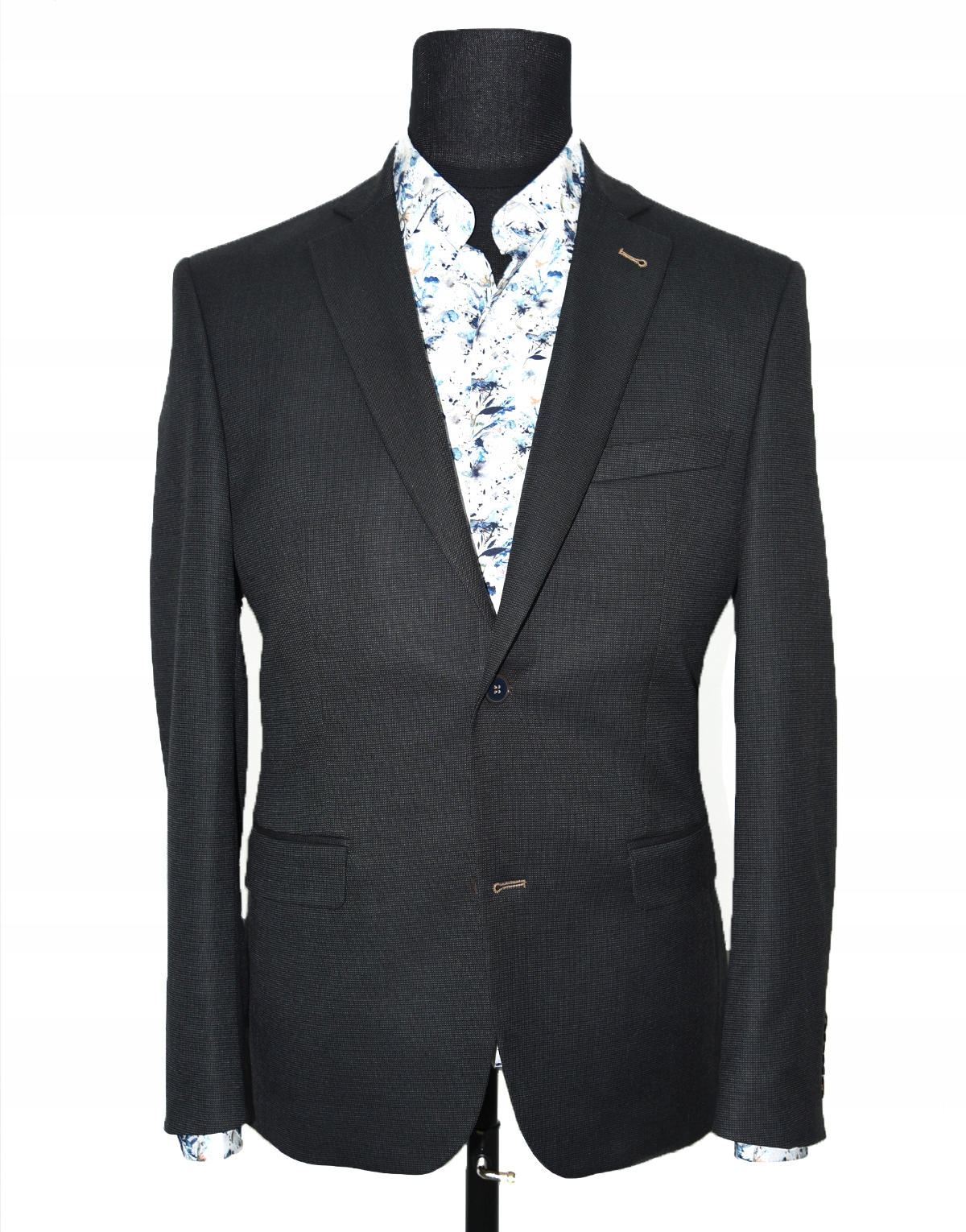 Pánská černá grafitová strukturovaná sako 182/108