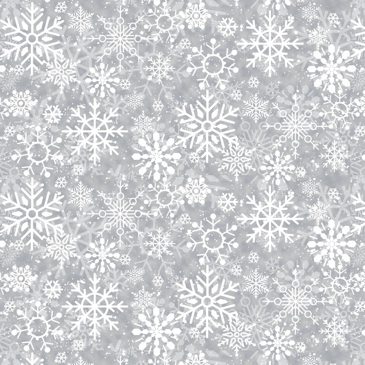 Tkanina bawełniana Grey Snowflake 10 cm