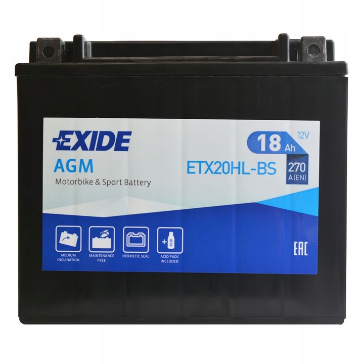 Akumulator Motocyklowy Exide Bike 12V 18Ah ETX20HL-BS