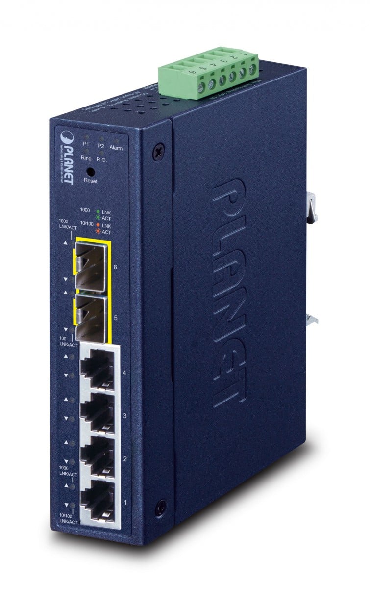 Planet Industrial L2/L4 4-Port prepínač spravovateľný L2/L4 Gigabit Ethernet (1