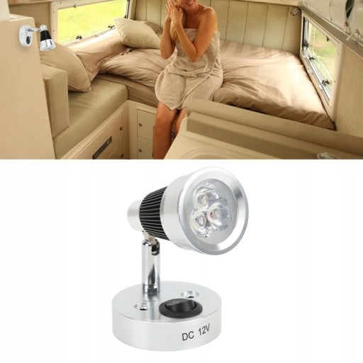 LAMPKA KINKIET LAMPA LED 12V Z WŁĄCZNIKIEM