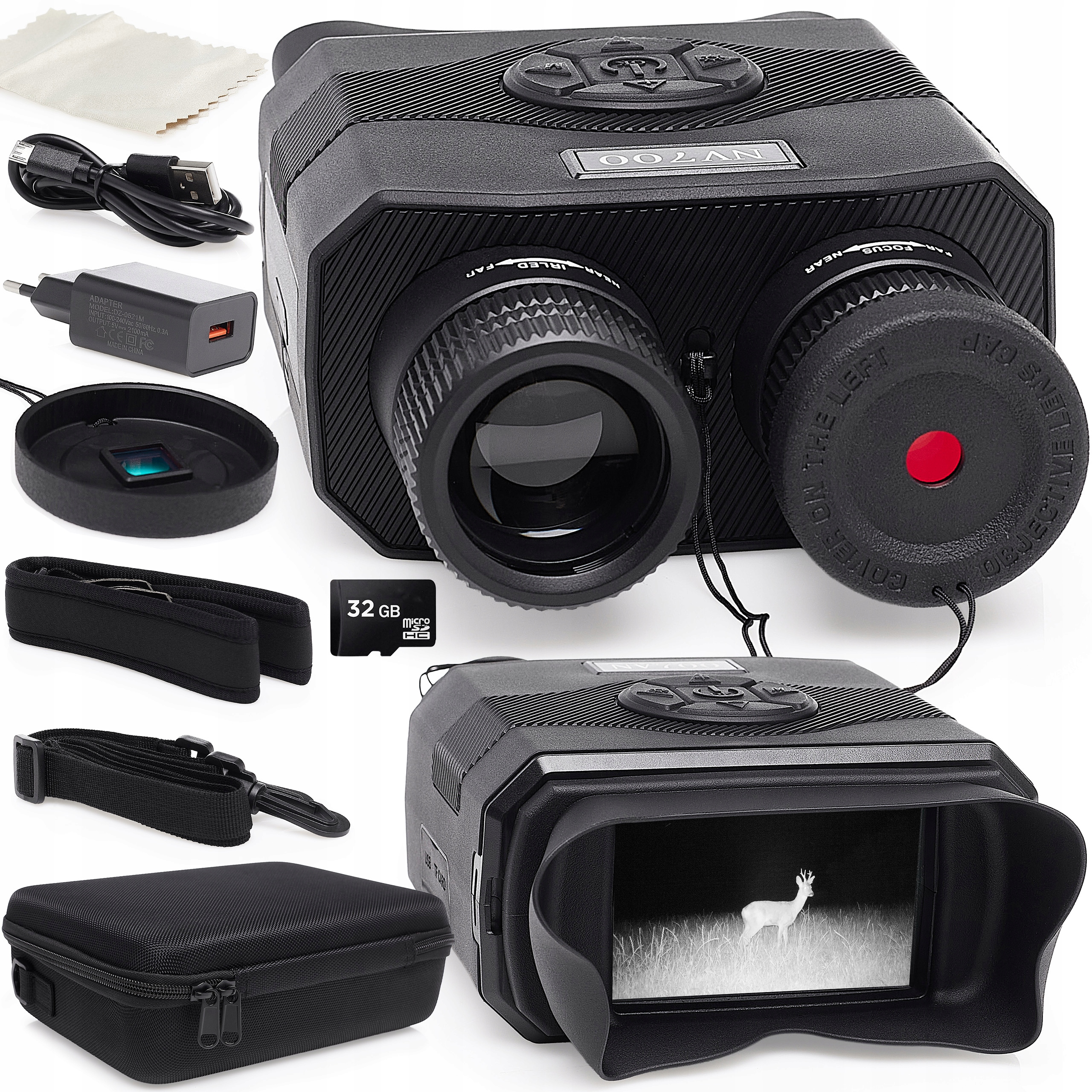 Dalekohled Pro Noční Vidění NV700 Zoom 5X Obrazovka 3,5" Paměť 32 Gb