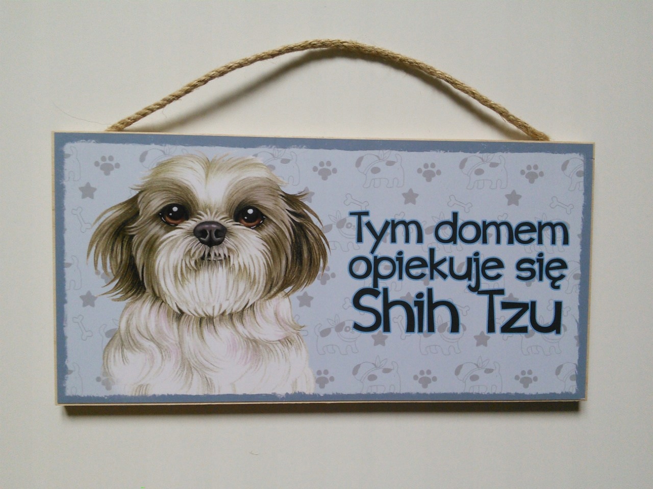 

Tabliczka dekoracyjna z motywem i napisem/Shih Tzu