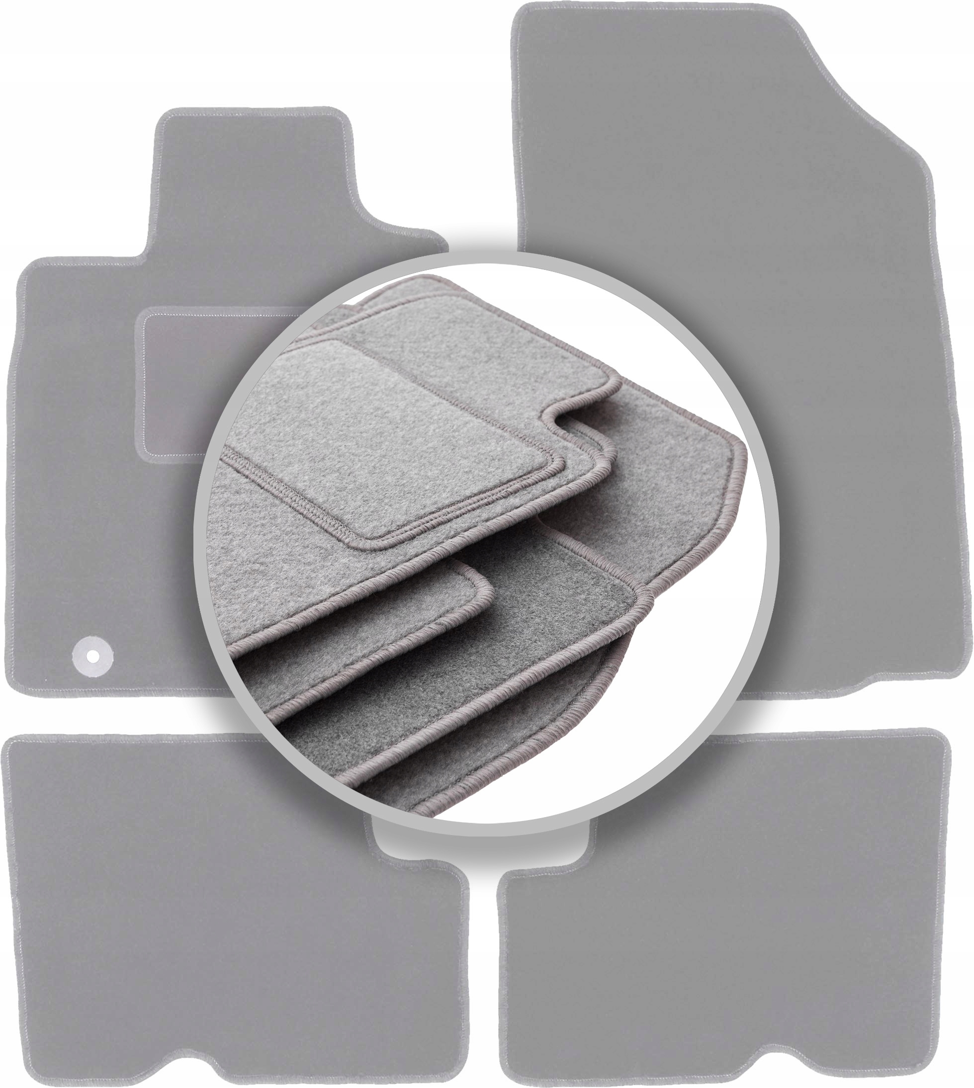 Velurové koberce Oslo šedé pro: Dacia Duster 2WD Suv 2010-2018