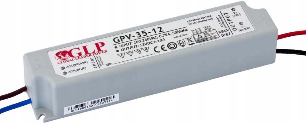 Zasilacz Impulsowy Stałonapięciowy Do Taś I Pasków Led IP67 36V 36W Glp