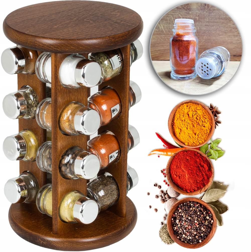 Otočný Stojan Na Koření S 16 Kořenkami Sada