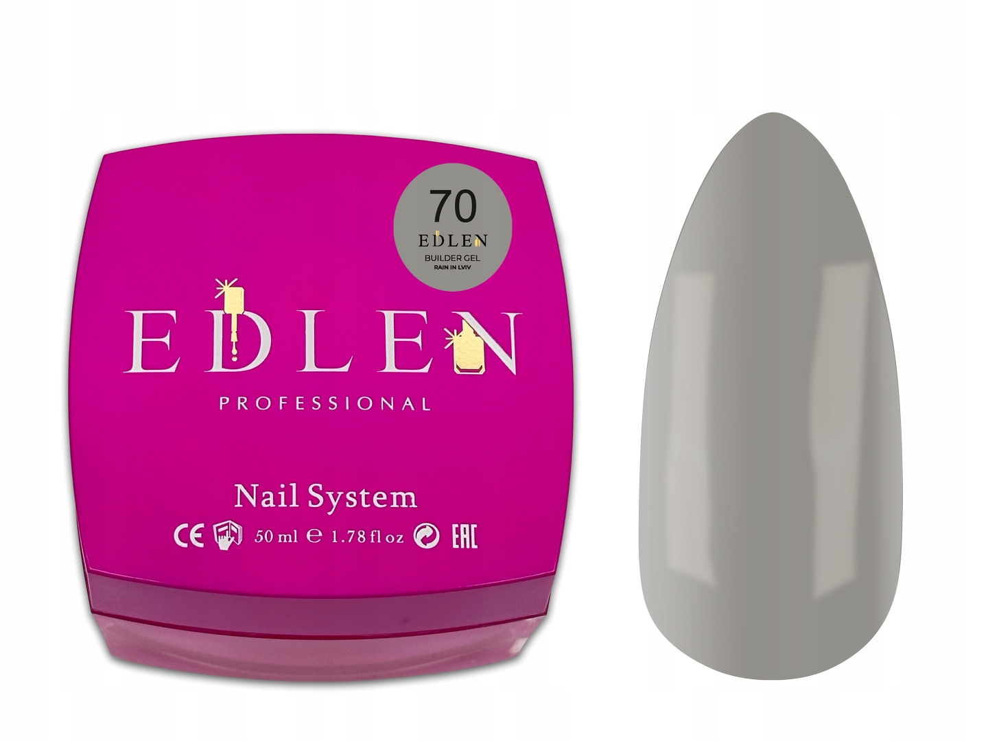 Builder Gel Rain Lviv 70 Żel Budujący Szary Hema Free
