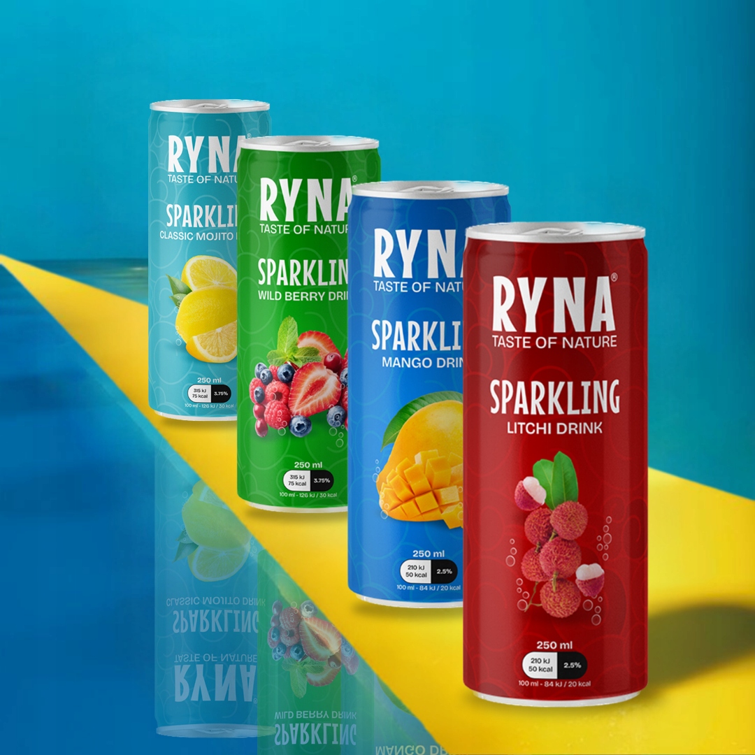RYNA  MANGO SPARKLING DRINK 250ML X 24PIECES