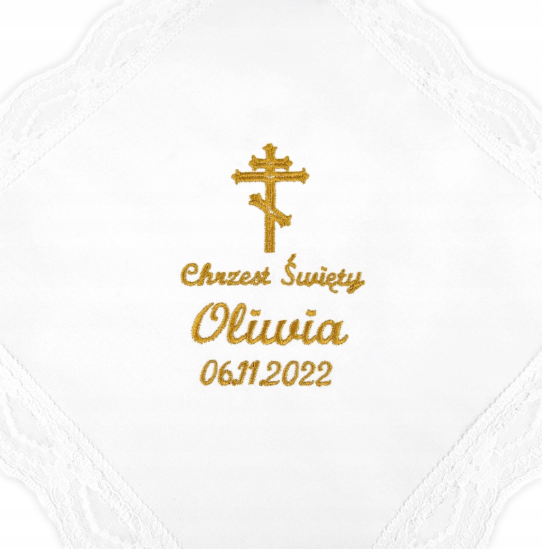 

Chrzczonka, szatka do Chrztu Prawosławny Krzyż