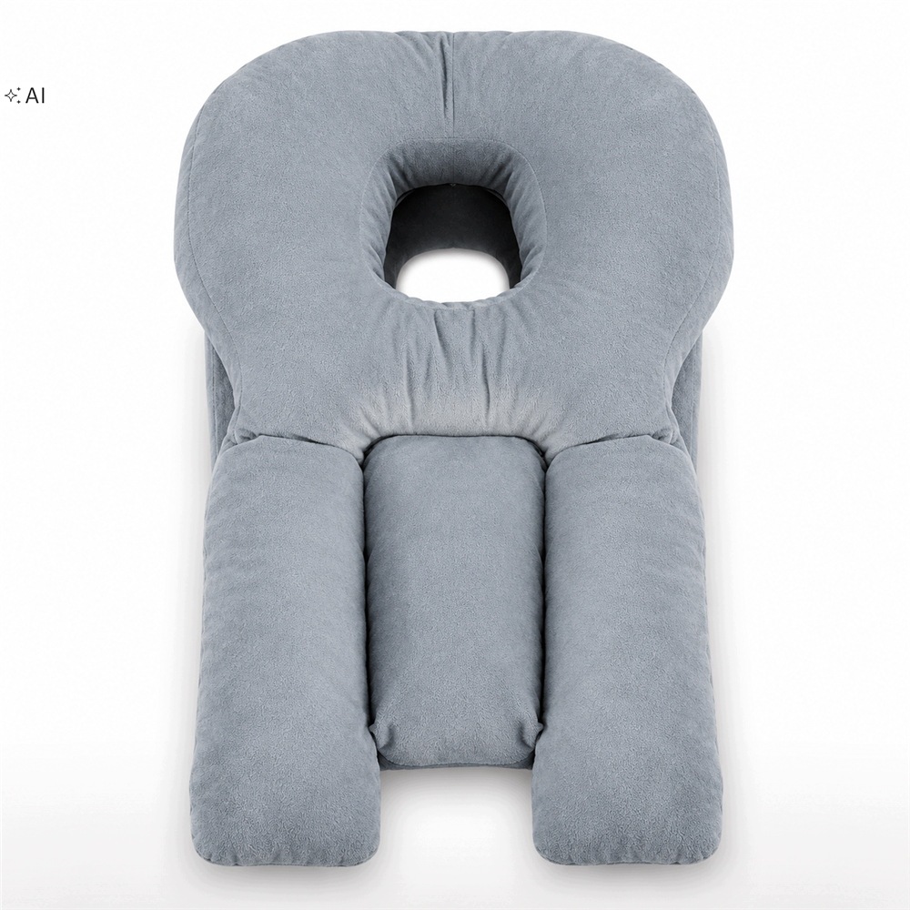 Polštář Ergonomická Operace Oka Pro Spaní Na Břiše 70*47 CM Šedý