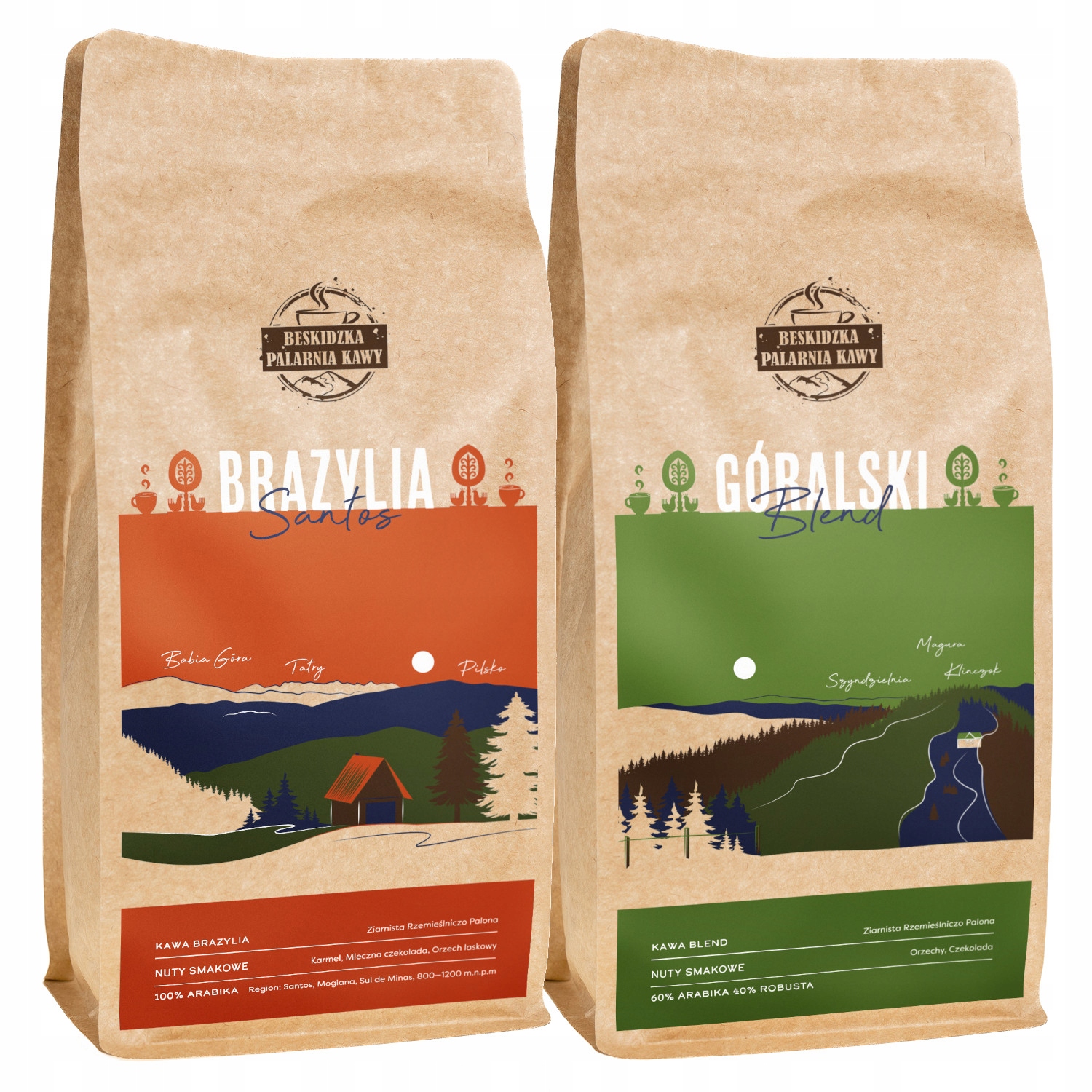 Levně Čerstvě Pražená Mletá Káva Brazílie Santos 1 Kg Horský Blend 1 Kg