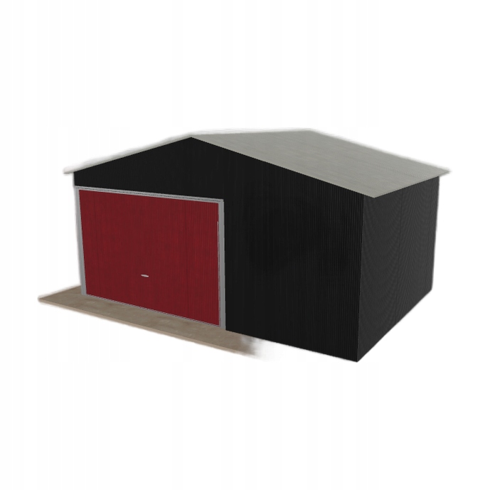 Plechová garáž 5x3.5 m, jednopolohová, dvouspádová, černá