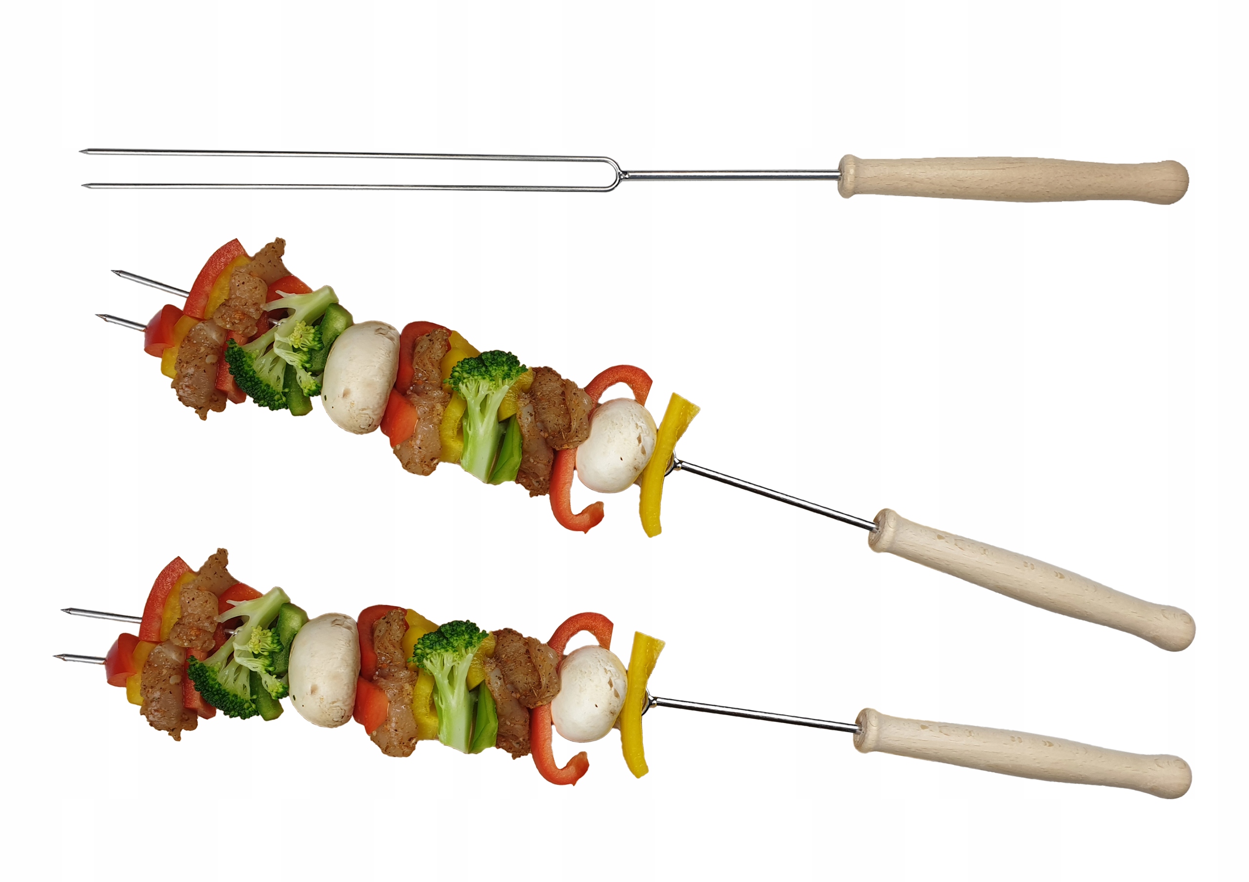 Szpikulce widelce do szaszłyków 50 cm 6 szt. INOX