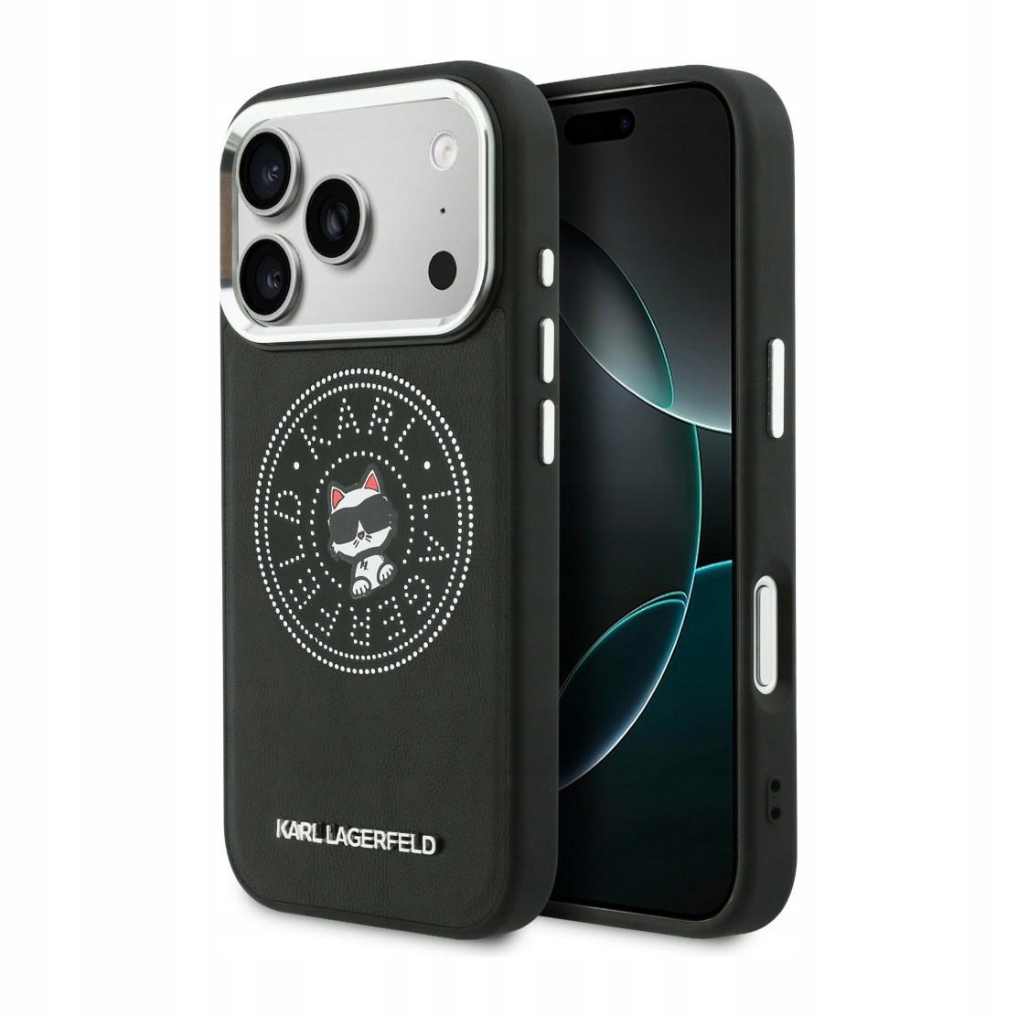 Pouzdro pro iPhone 17 Pro – Karl Lagerfeld Point & Choupette Sketch černé