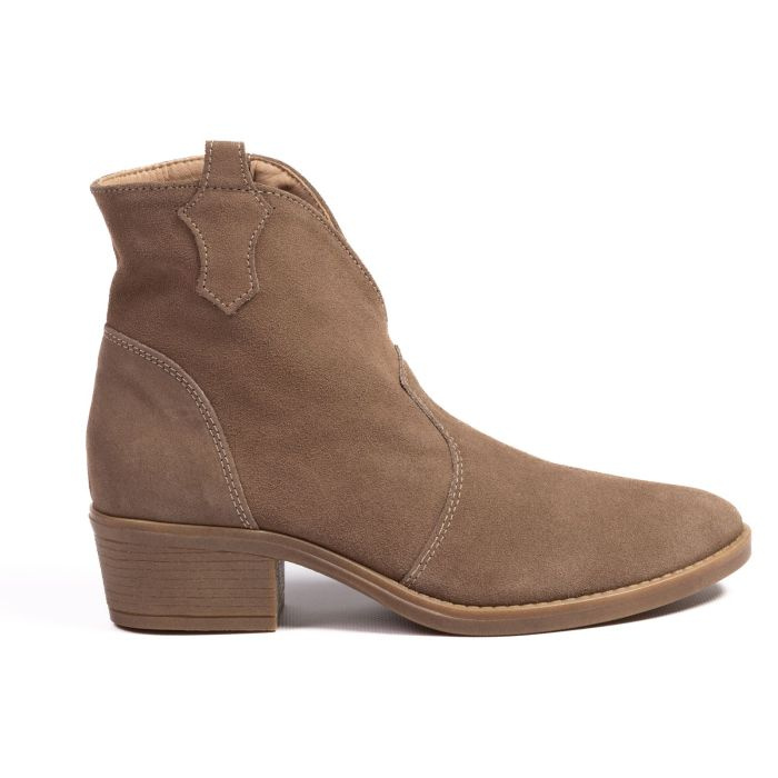 Hnědé Klasické Kovbojské Boty Nad Kotník Na Zip, Semišové, Teplé, Velikost 41