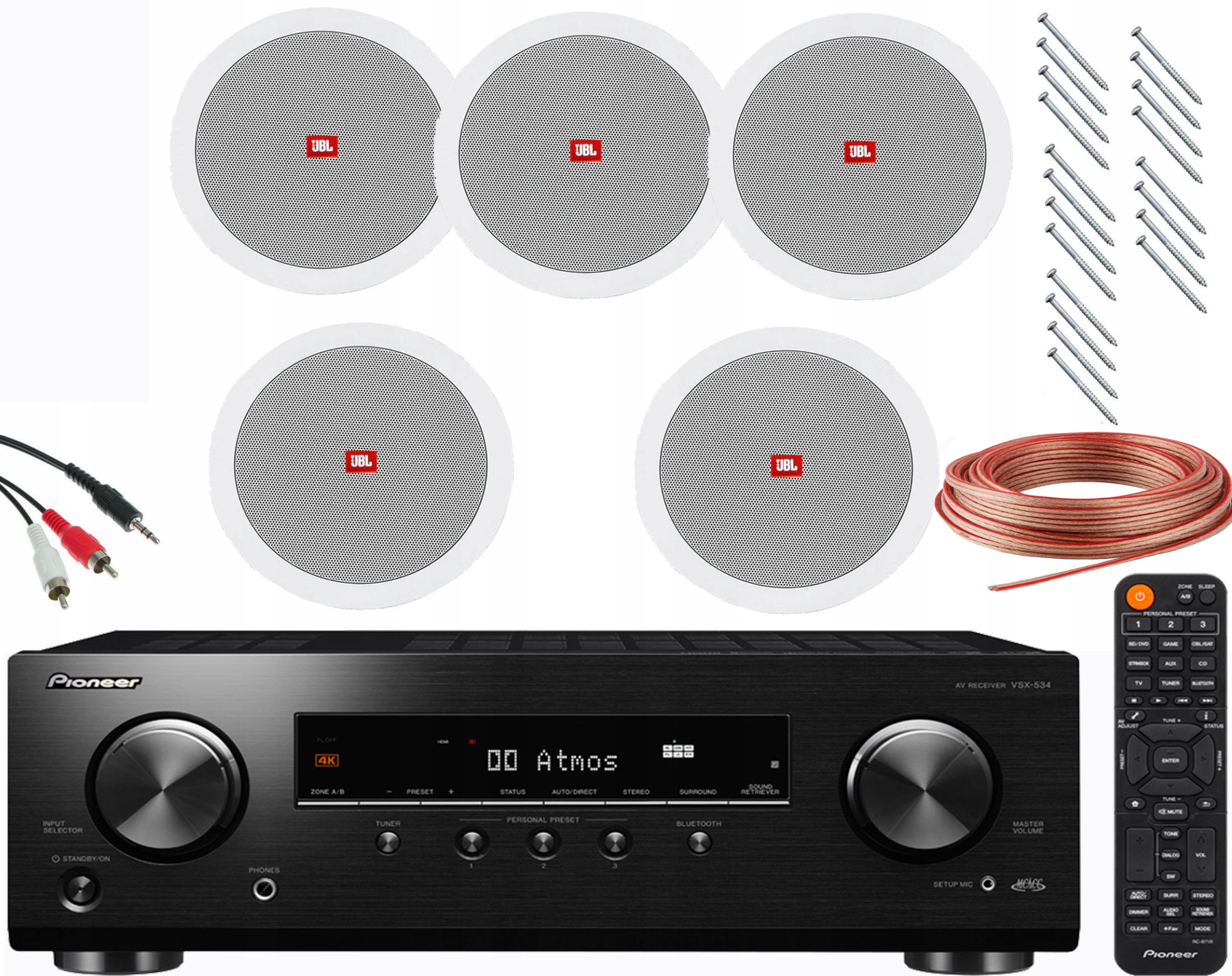 NAGŁOŚNIENIE SUFITOWE JBL AMPLITUNER PIONEER HDMI