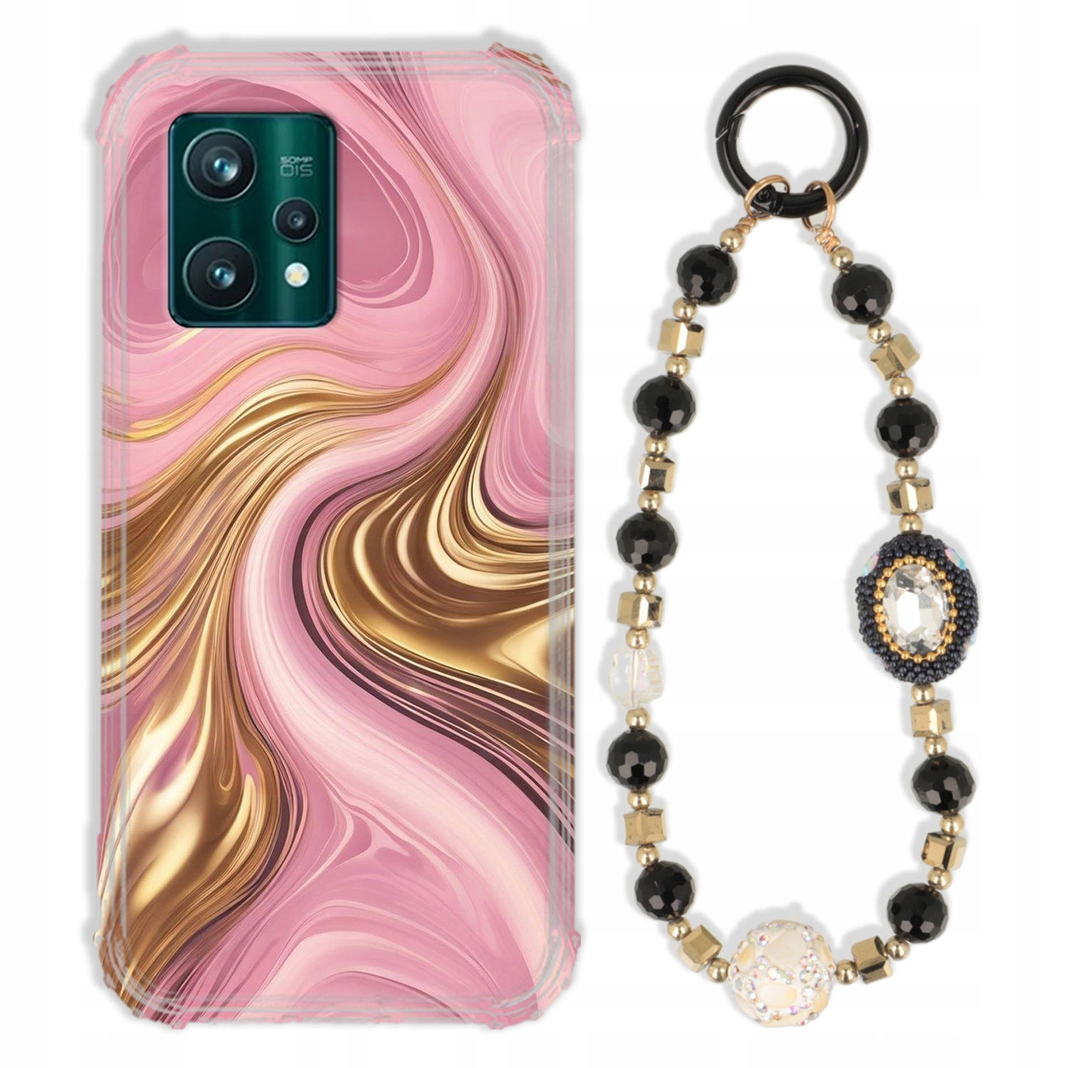 Pouzdro Pro Realme 9 Pro Plus Antishock Zirkony Černozlaté|odolné|silné