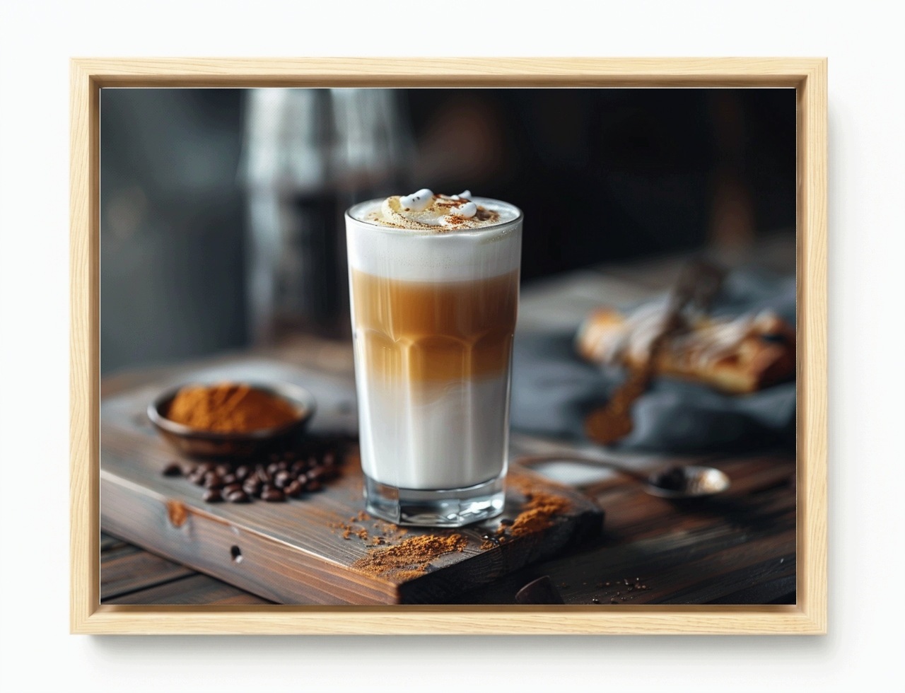 Obraz Rám American Box Káva Latte Macchiato Kaviareň Coffee Cafe 80x60