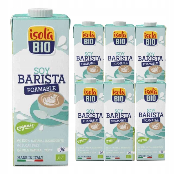6x Sójový nápoj Barista bezlepkový Bio 1 l Isola Bio