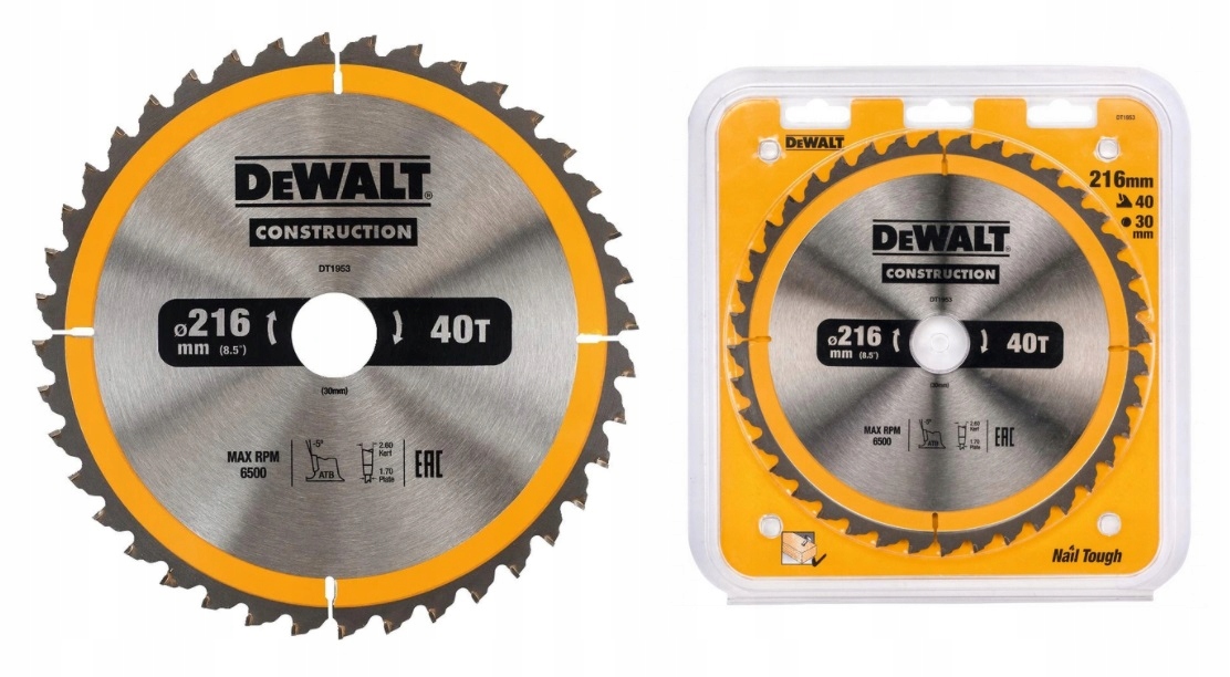 

Tarcza do Drewna 216mm x30, 40z DT1953 DeWALT