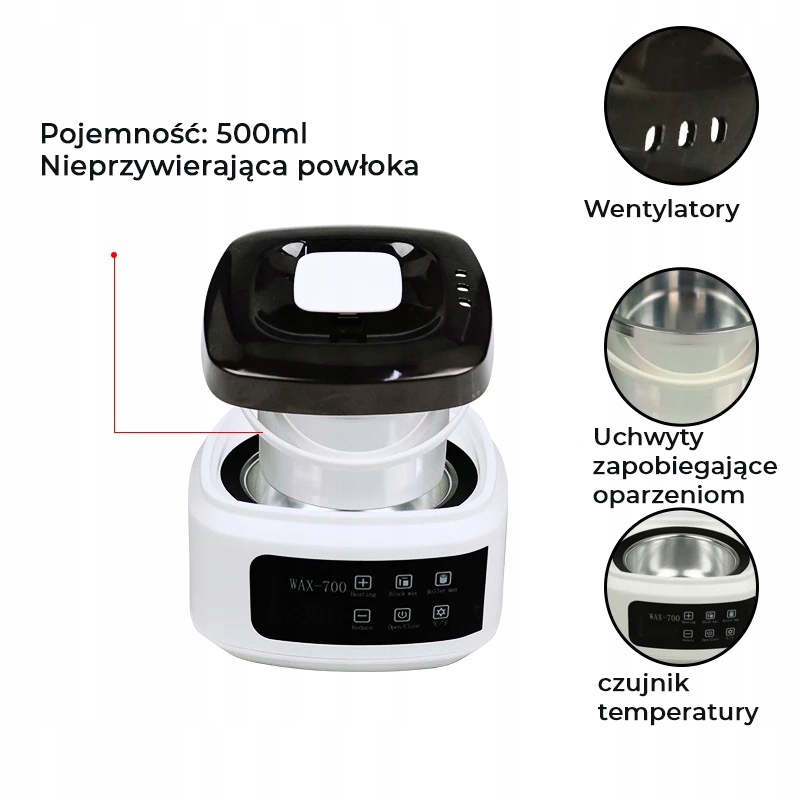 Podgrzewacz WOSK TWARDY depilacja Prowax700 120W Rodzaj do wosku twardego