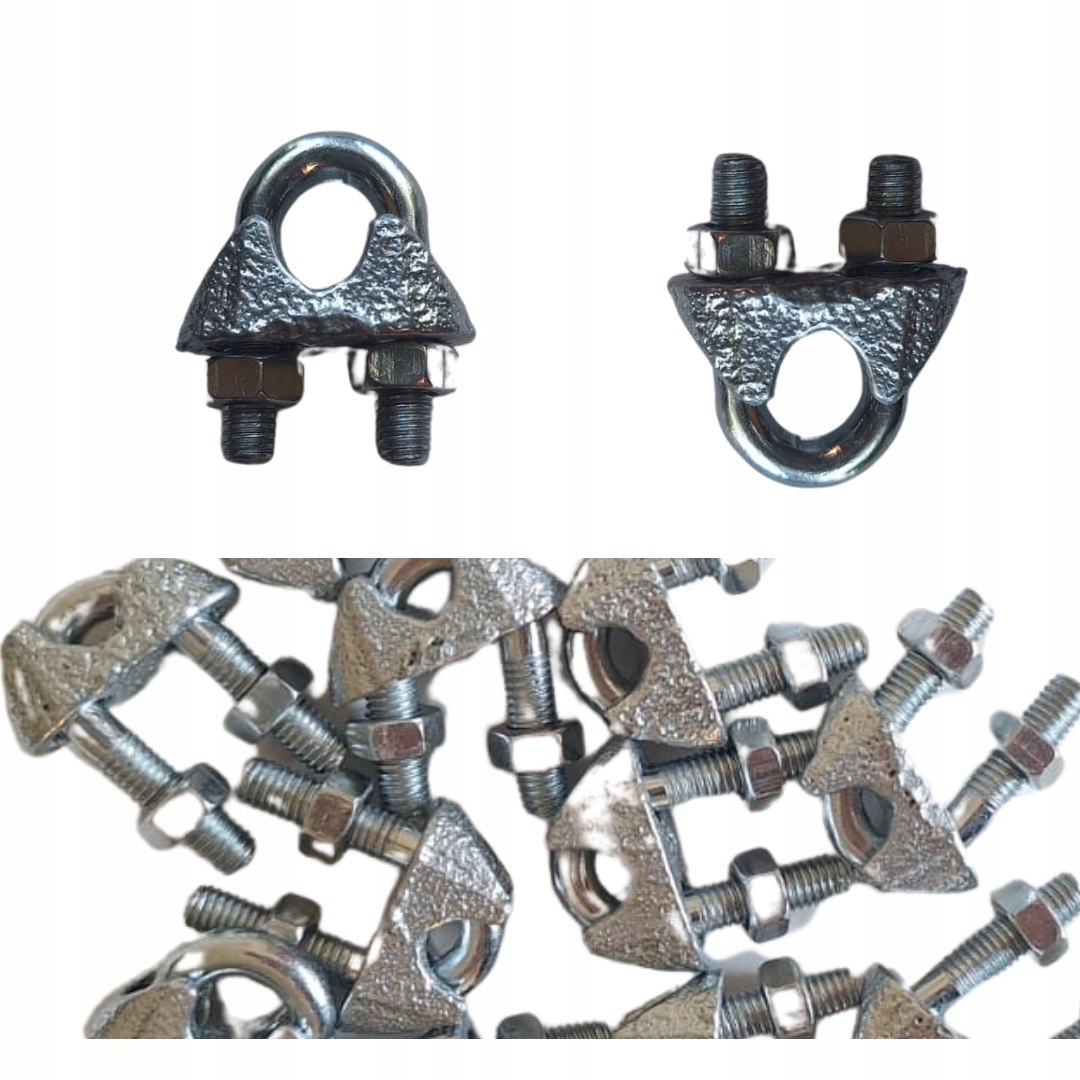 Zacisk do Liny 5 OCYNKOWANY DIN 741 10 szt. LINOWY kabłąkowy