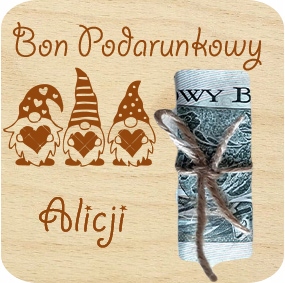 Świąteczny Bon Podarunkowy Imię napis Logo