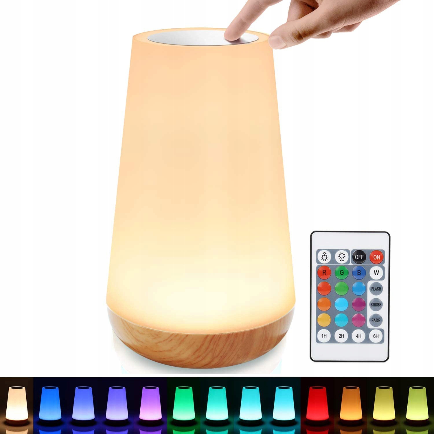 

Lampka Nocna Rgb Led Dotykowym Z Czujnikiem +Pilot
