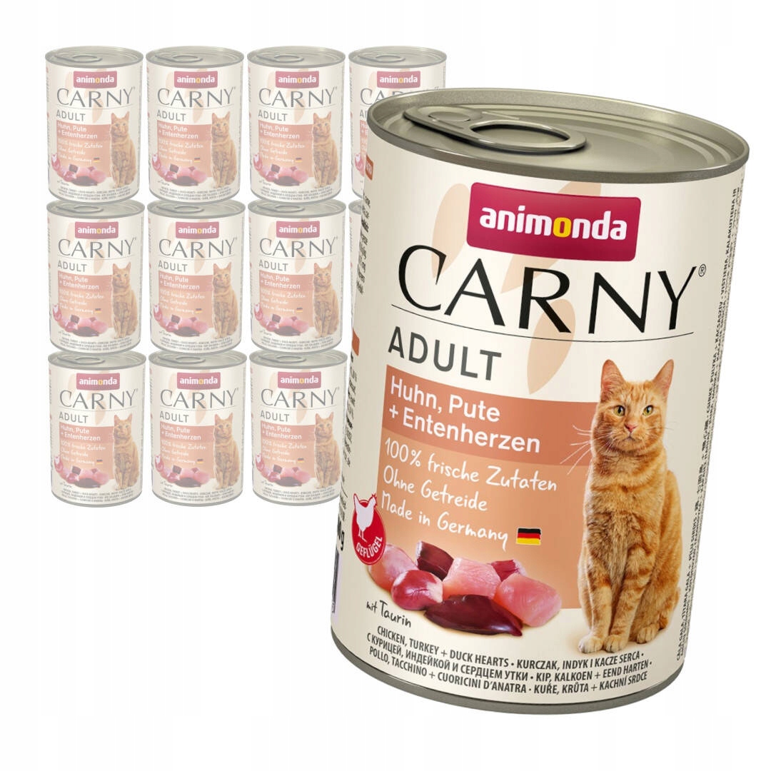 Levně Animonda Carny Adult 12x400g Mokré Krmivo Pro Kočky Kuřecí Krůta Kachní srdce