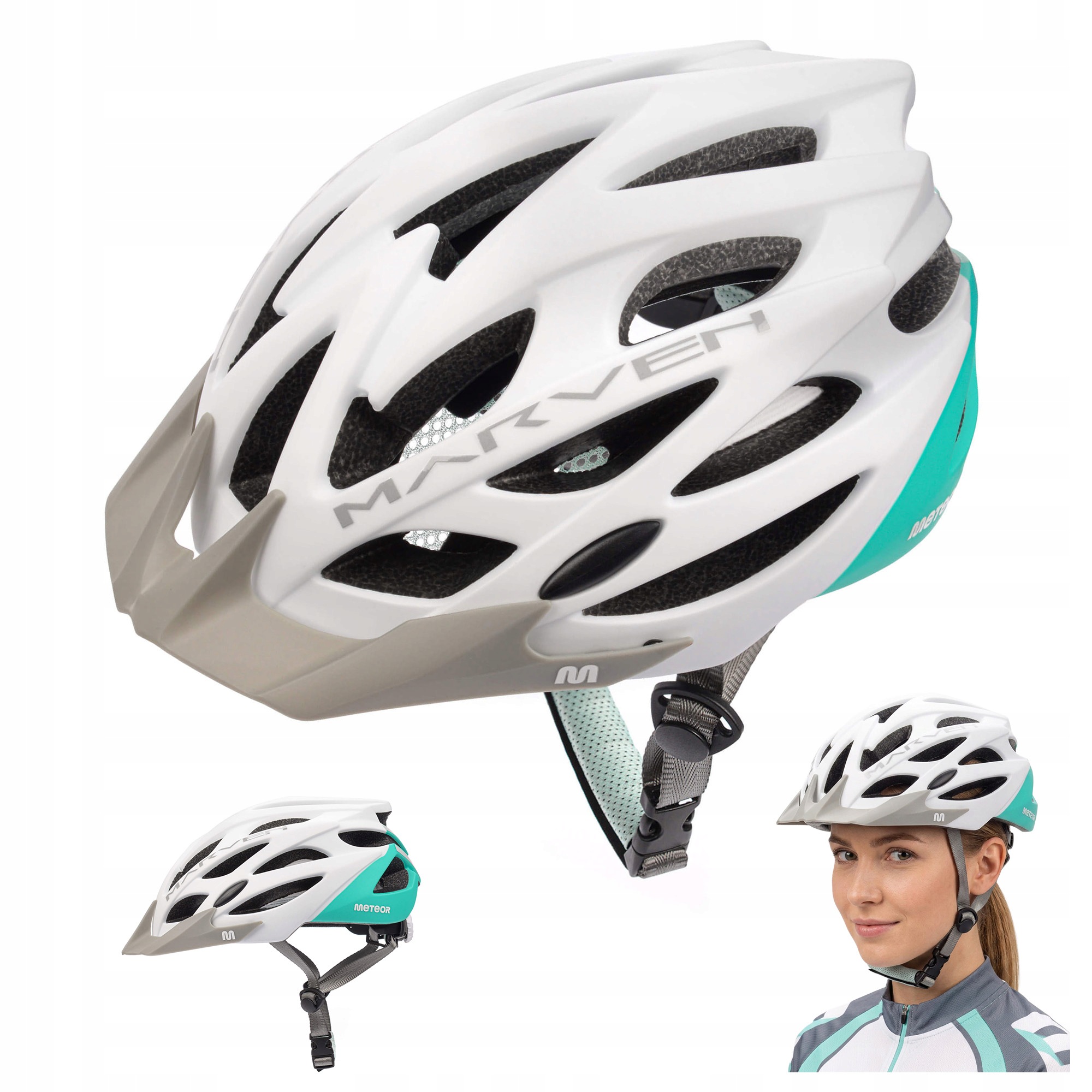 Cyklistická helma nastavitelná lehká s kšiltem Meteor Marven S 52-56 cm