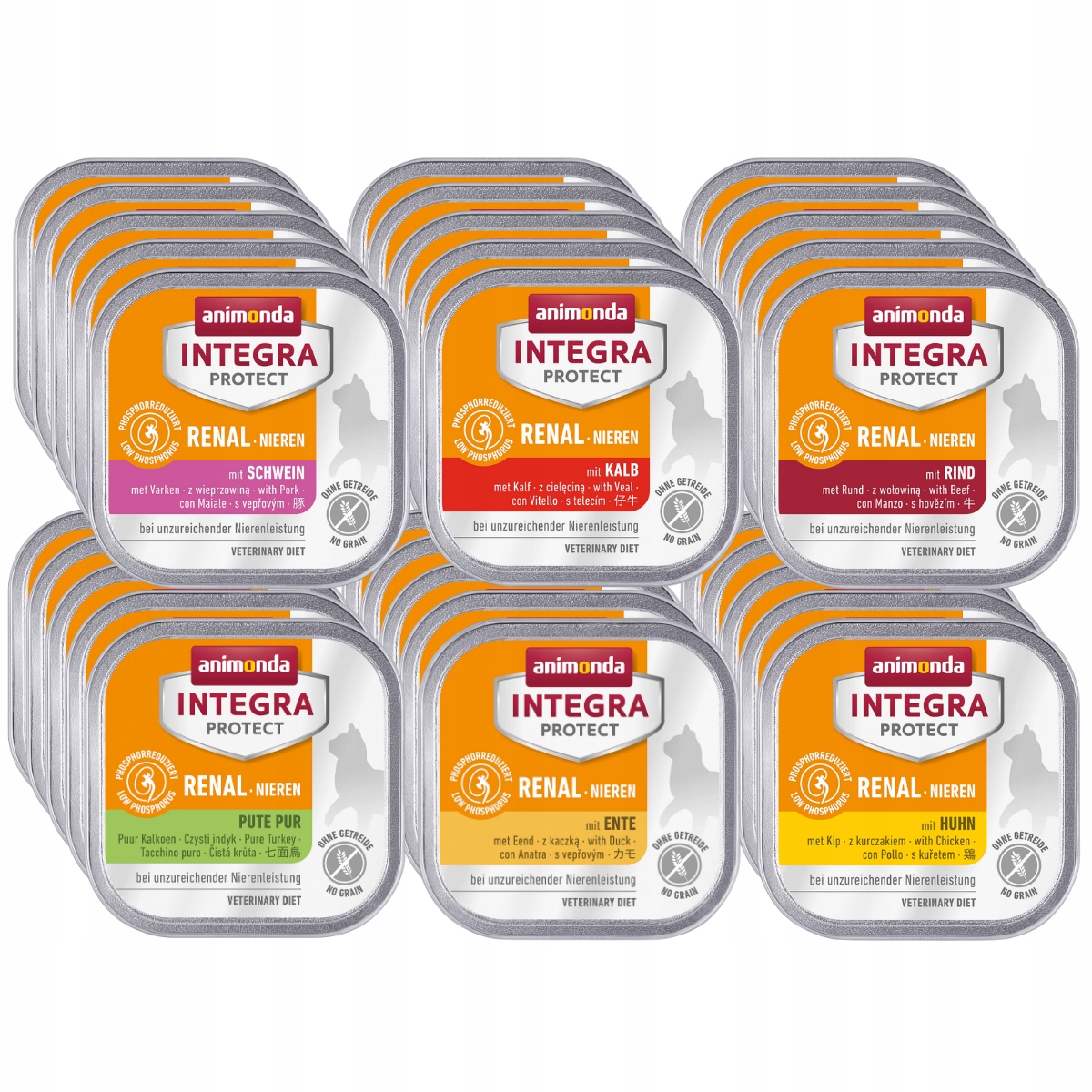 Animonda Integra Protect Renal (Nieren) 30x100 g MIX 6 příchutí (ledvin)