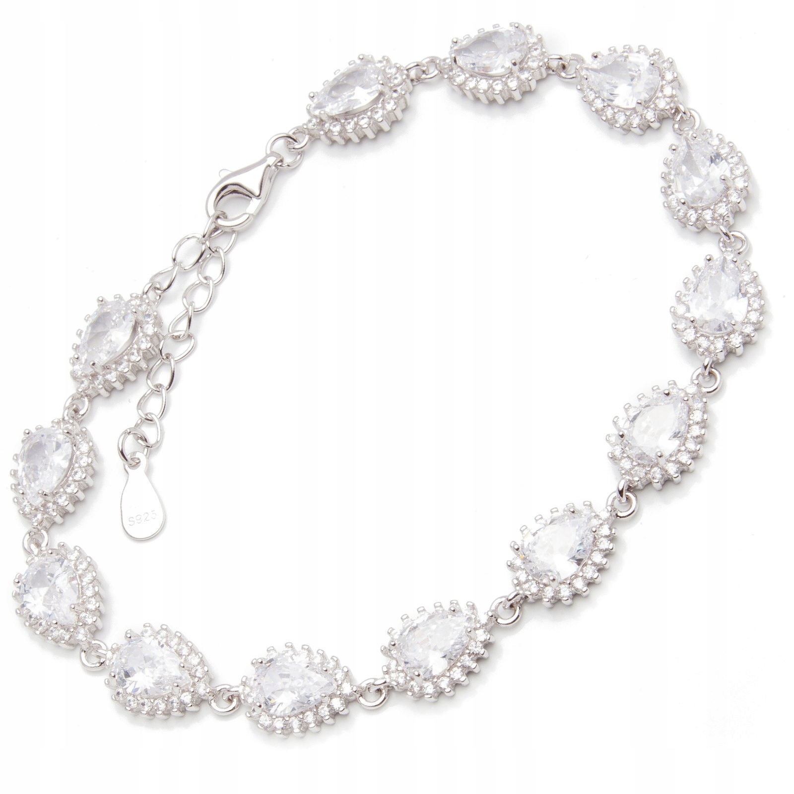 Stříbrný náramek 925 s bílými zirkony