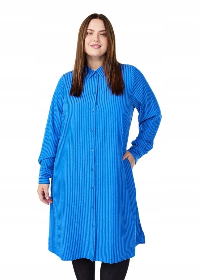 Tunika Plus Size Zizzi Modrá Šaty S Pruhy 536B 48