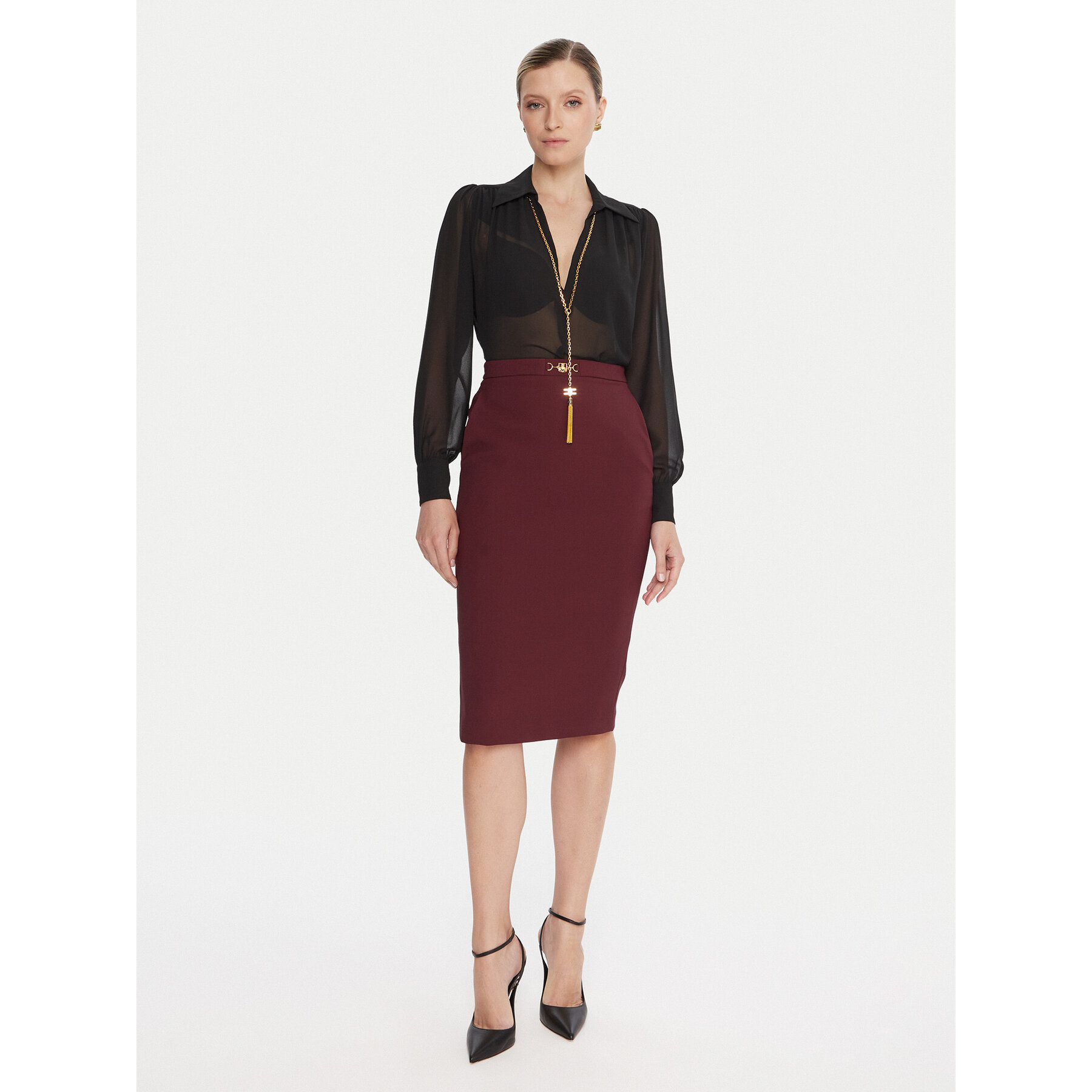 Elisabetta Franchi Damskie Bluzka Czarny