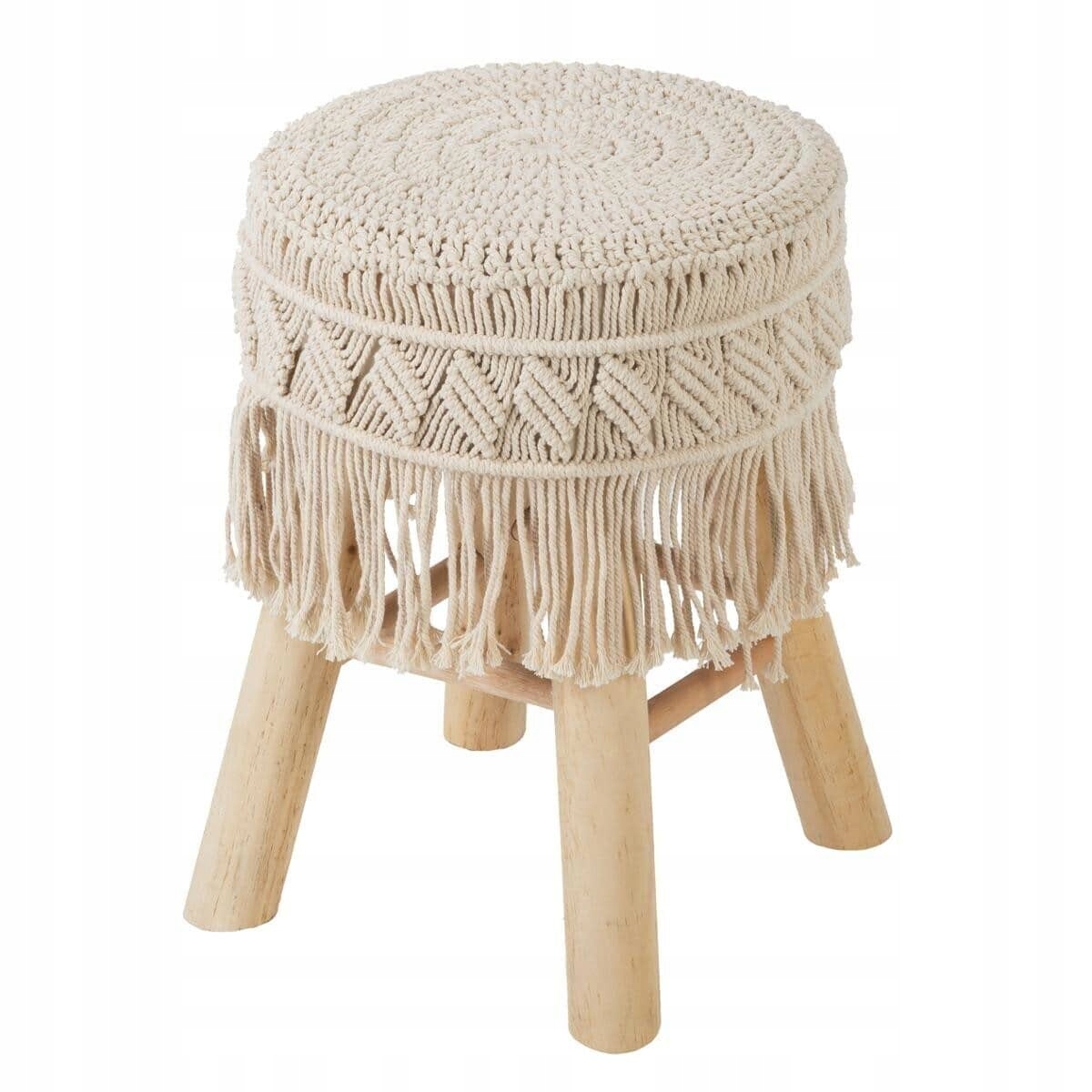 Stůl kulatý Boho Taboret na toaletní stolek, výška 42 cm
