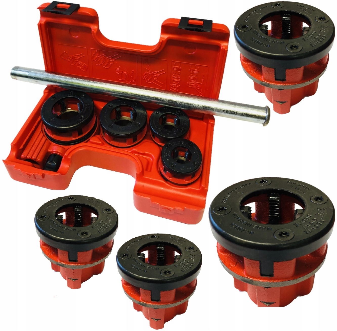 Rothenberger Gwintownica do rur narzynki 1/2" 3/4" 1" 1 1/4" z grzechotką