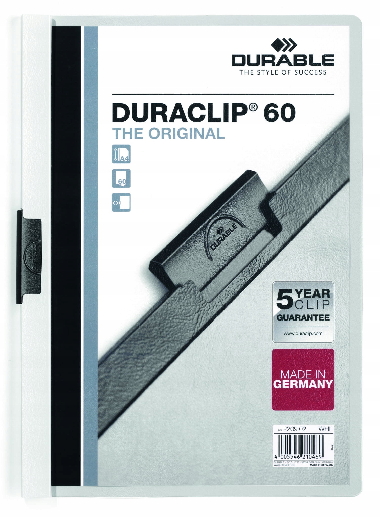 

Durable Skoroszyt zaciskowy Duraclip Original 60
