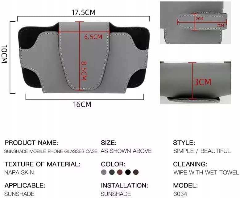 Osona przeciwsoneczna, uchwyt na okulary do0 Producent inny