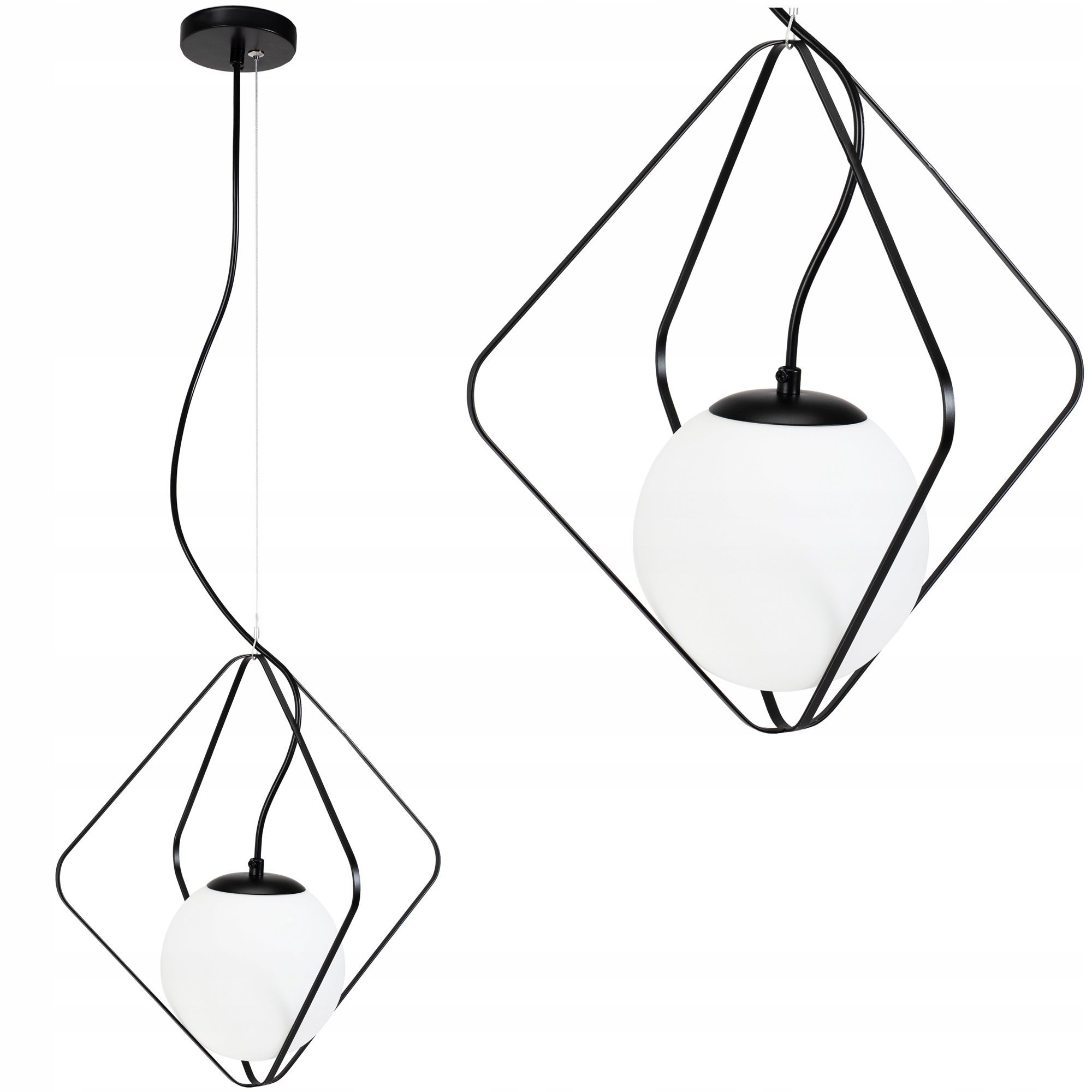 Závěsná Lampa Koule Bílá Černá Stropní Jednoduchá Loftová Moderní E27