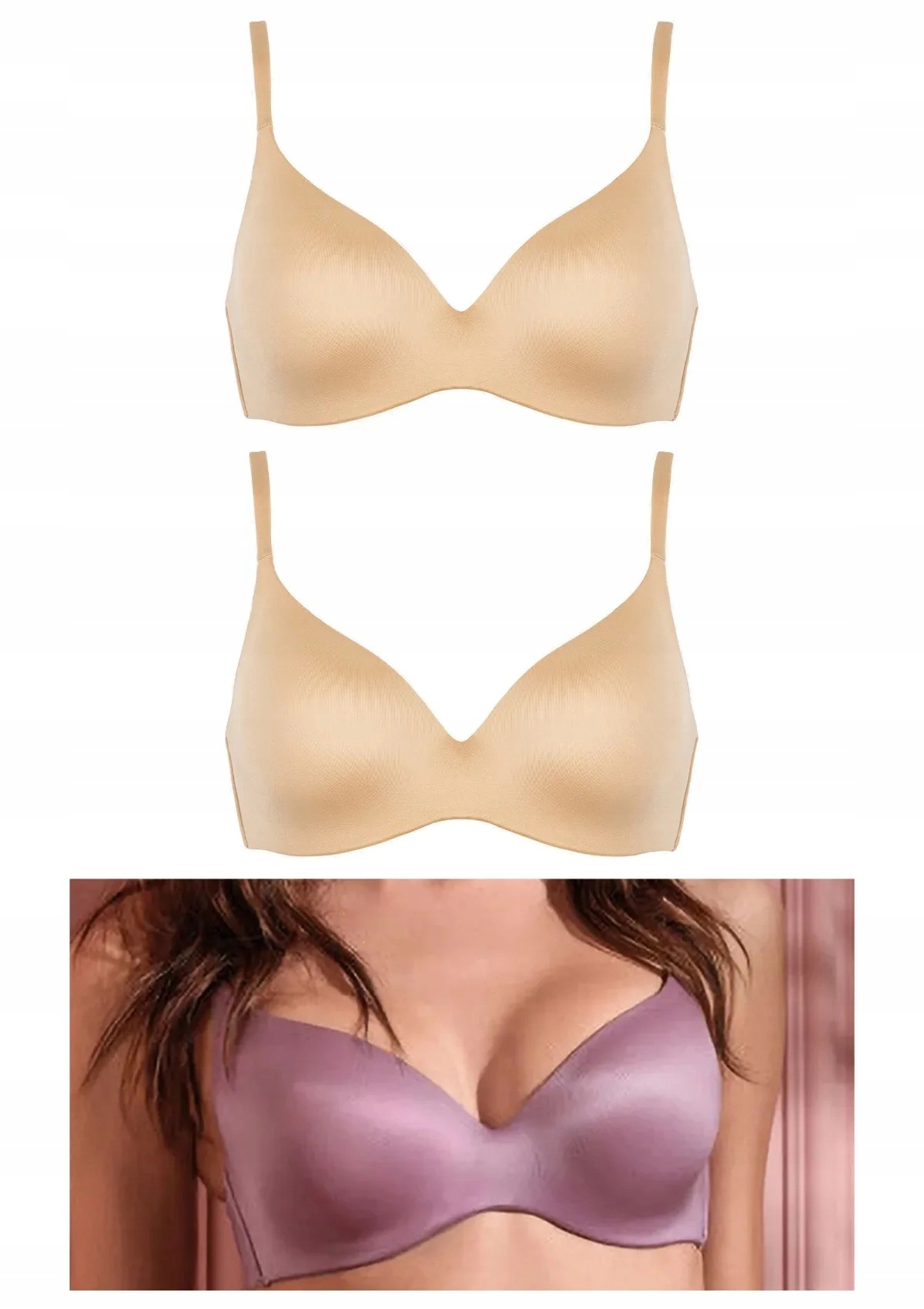 Lormar One podprsenka 3 ks 2x zlatá růžová 75C