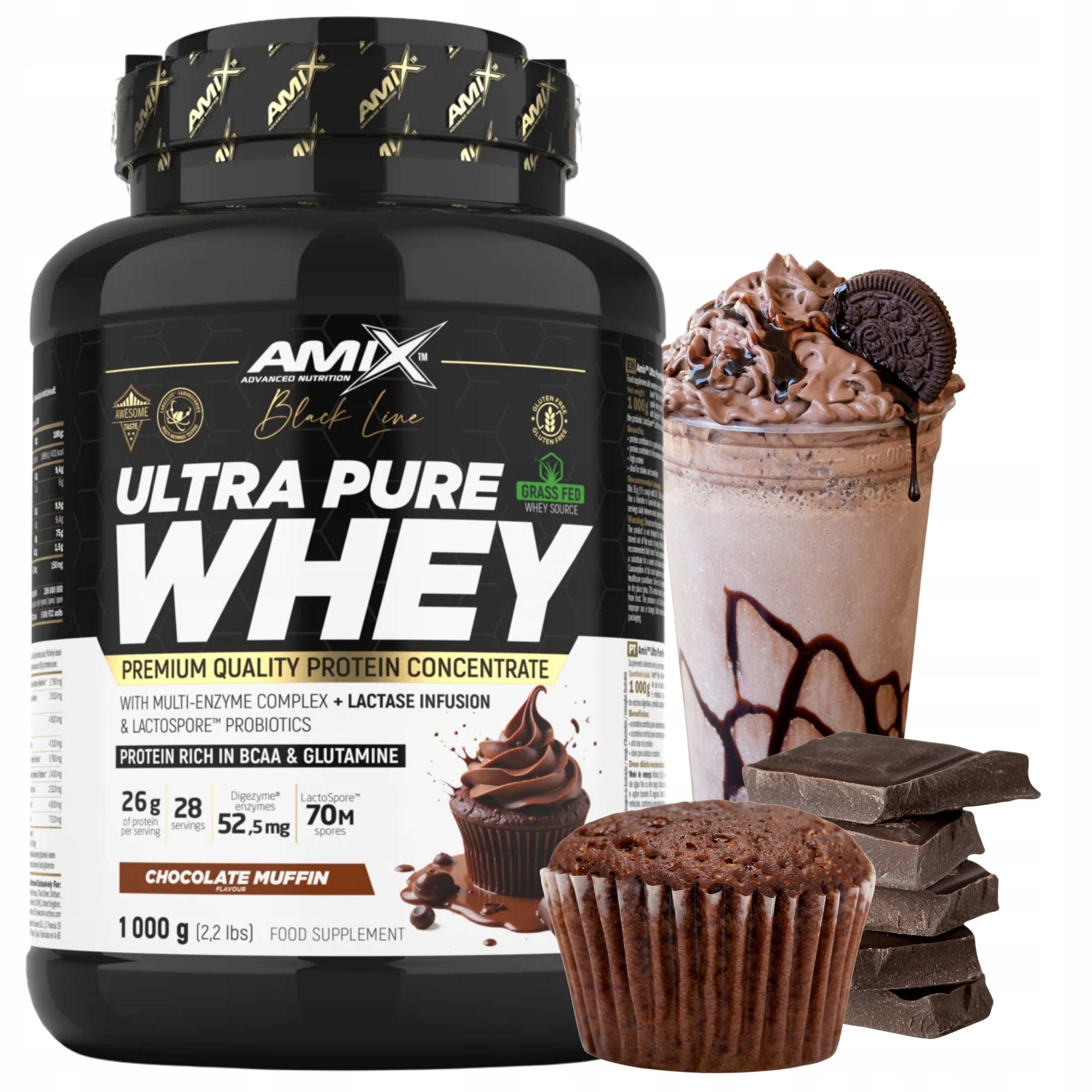 Wpc protein Amix Ultra Pure Whey Čokoládová příchuť Protein 1000 g